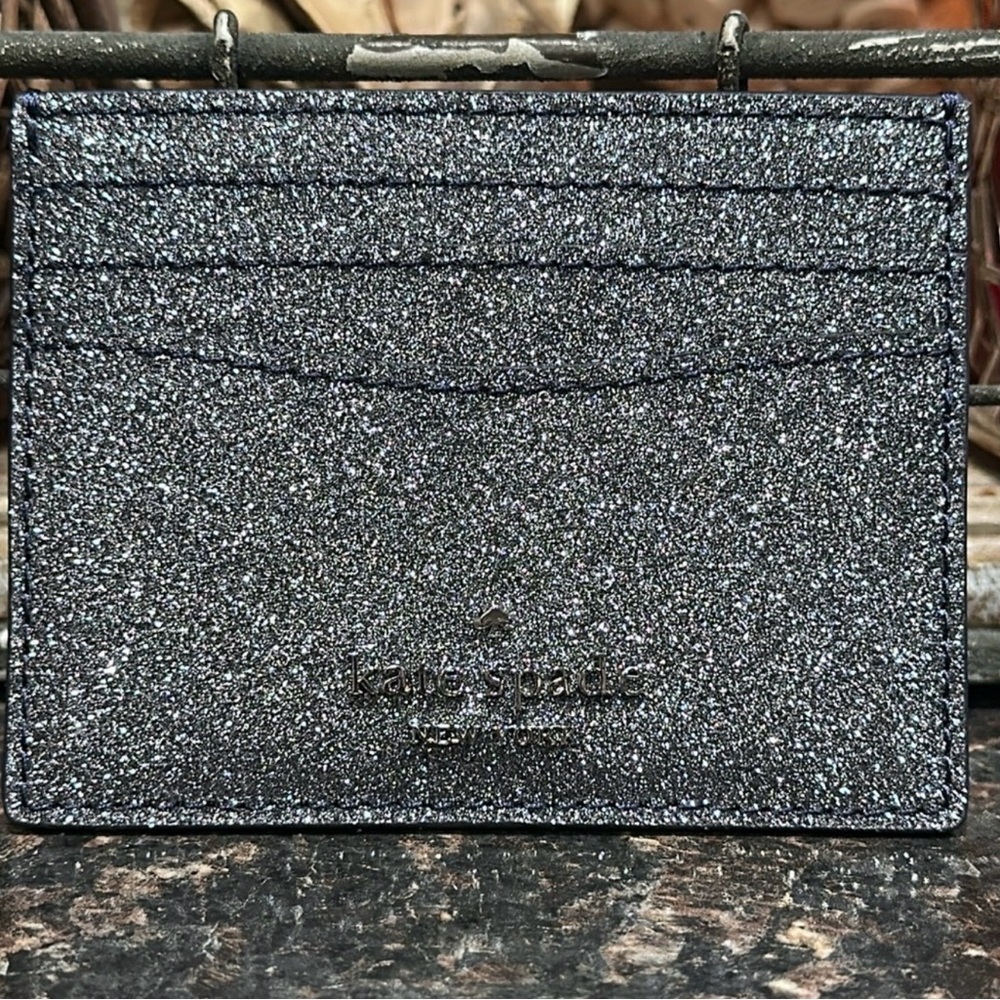 Kate Spade Lola Glitter Slim Card Holder in
Dusk Navy! NWOT!
